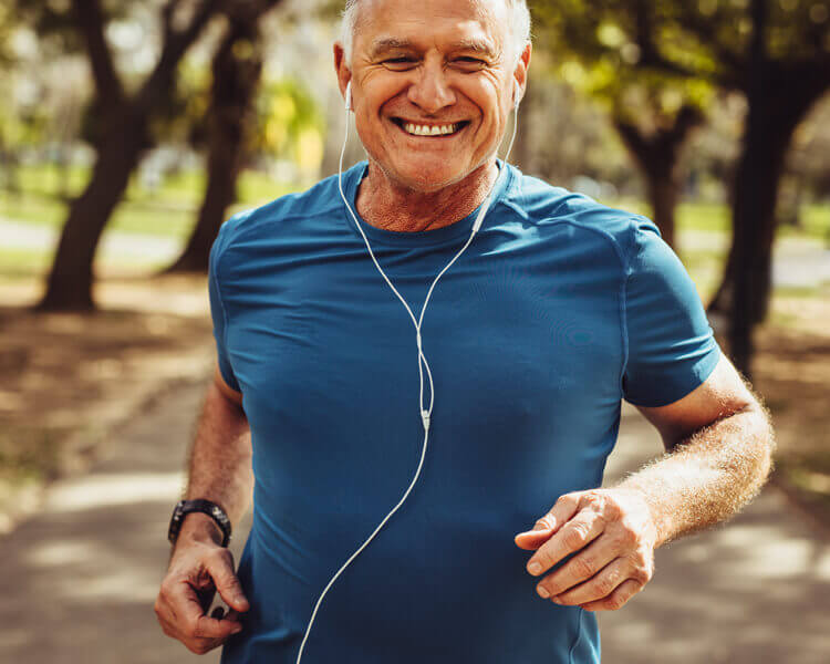 Mature man jogging