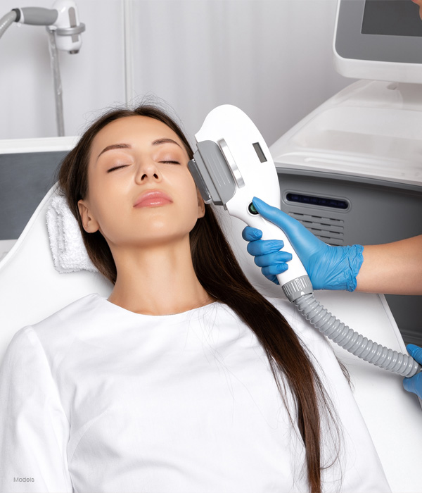Woman getting a laser procedure done