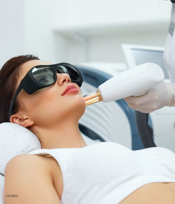 Woman receiving a skin resurfacing treatment