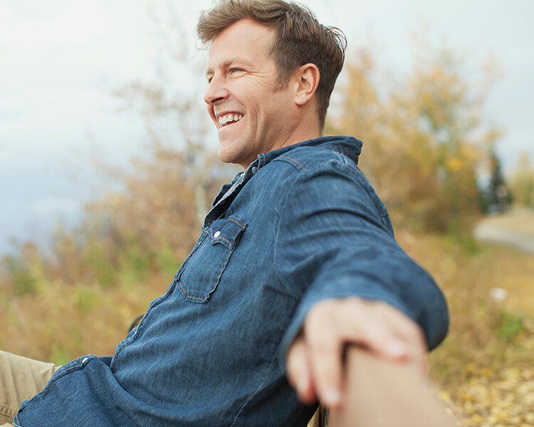 Man sitting on a park bench