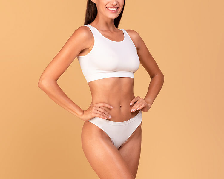 Fit woman in white